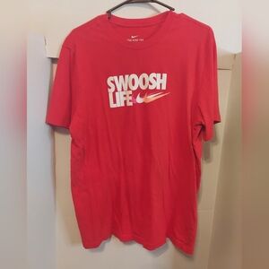 NIKE Men’s Swoosh Red T Shirt Size L